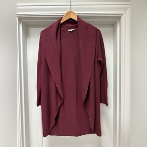 Eileen Fisher linen blend wine burgundy cardigan size medium